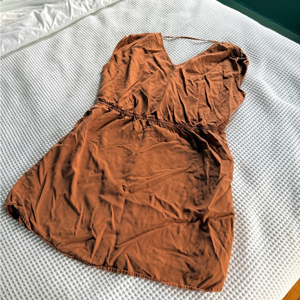 Orange/Brown Sleeveless Dress
